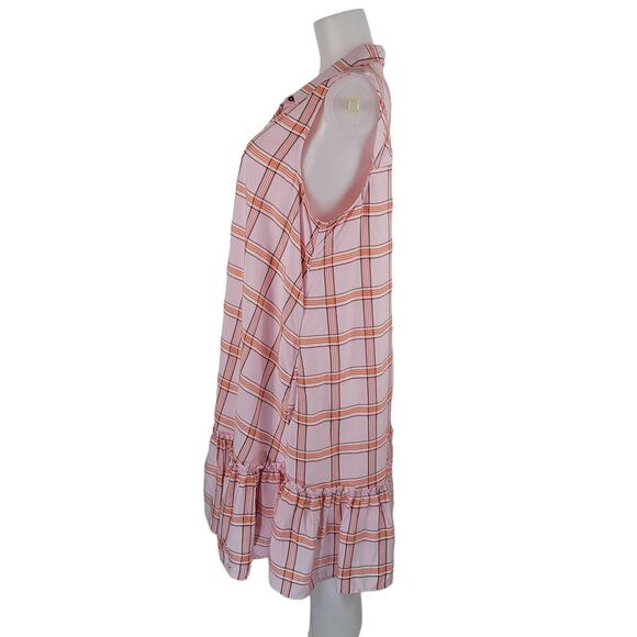 Maeve by Anthropologie Collared, Button Down, Bottom Ruffle Dress L - Picture 3 of 8